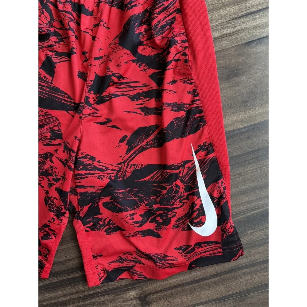 NIKE RED & BLACK BOARD SHORTS BOYS SIZE XL SWIM SURF DRI-FIT FABRIC